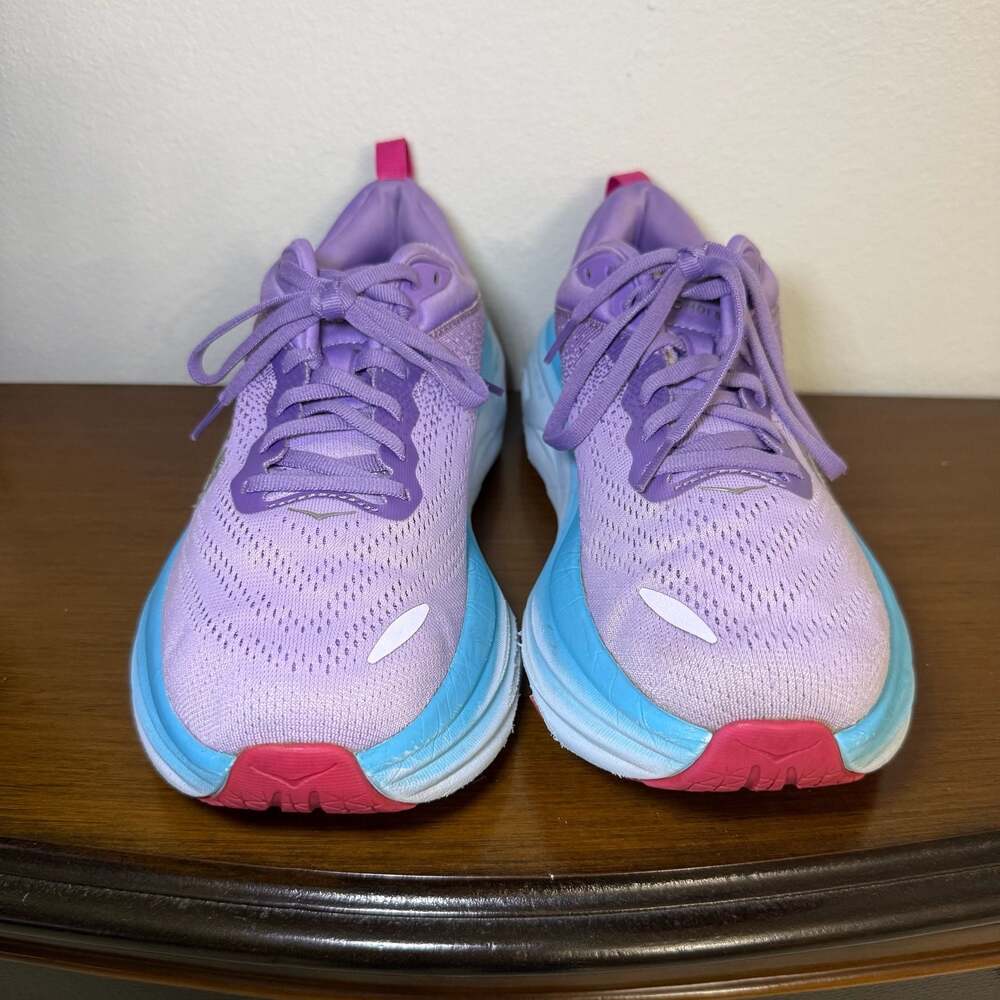 Hoka Bondi 8 Women's Running Shoes - Chalk Violet/Pastel Lilac Women size 8 - Picture 4 of 11